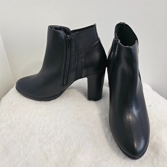 Bottines à talon bloc Kstudio noires - Picture 2 of 7